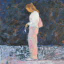 A girl fixing herself